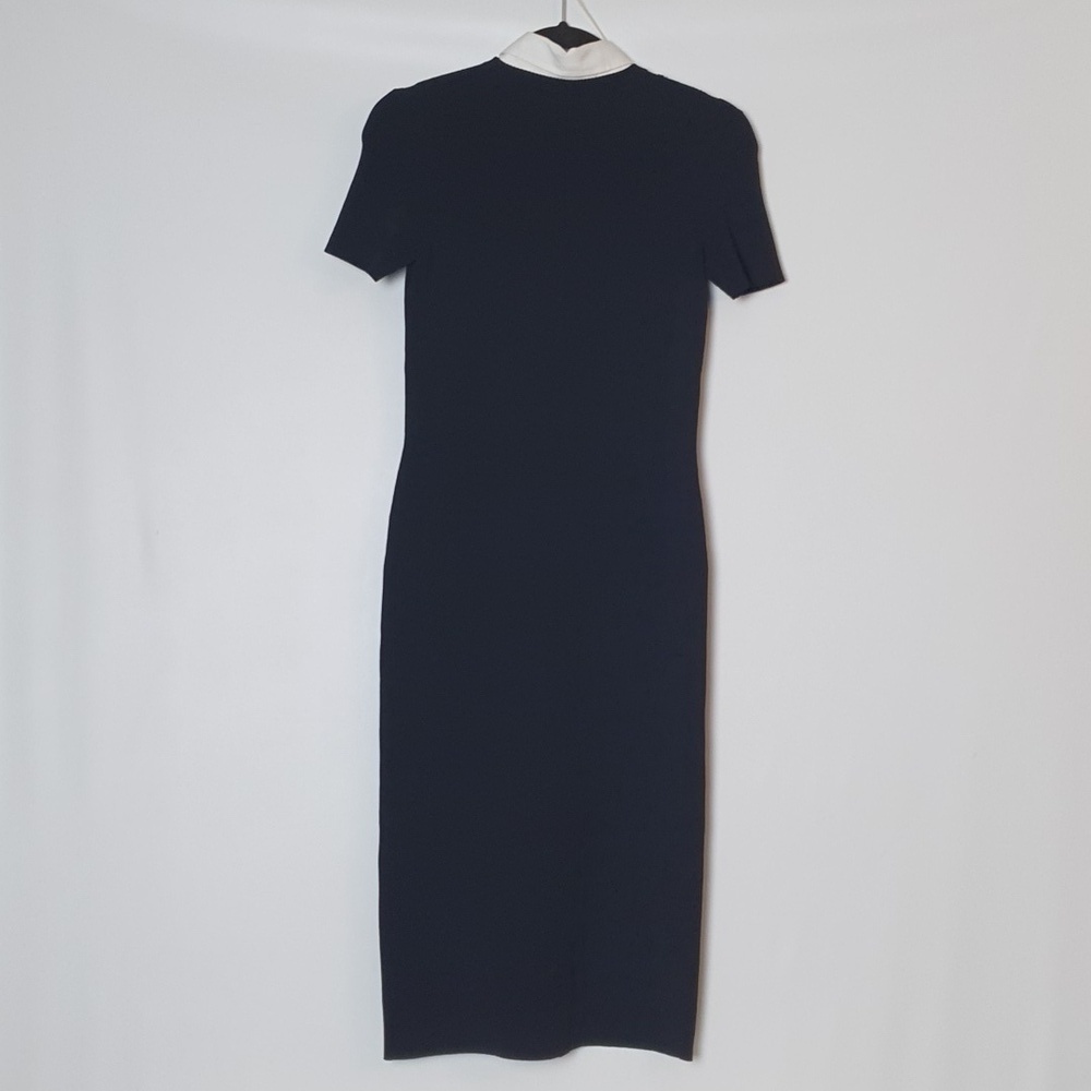 Ralph Lauren Purple Label Woven-Collar Sweater Day Dress - Picture 12 of 14